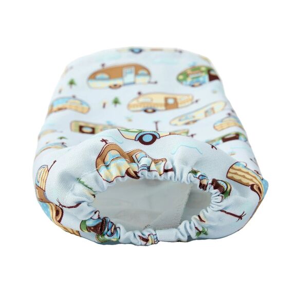 Hanging Retro Camper Plastic Bag Dispenser Blue 5" dia. X 22"H. Polyester Cotton - Picture 3 of 4